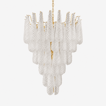Elegant Glass Pinecone Chandelier with Adjustable Height & Crystal Acc