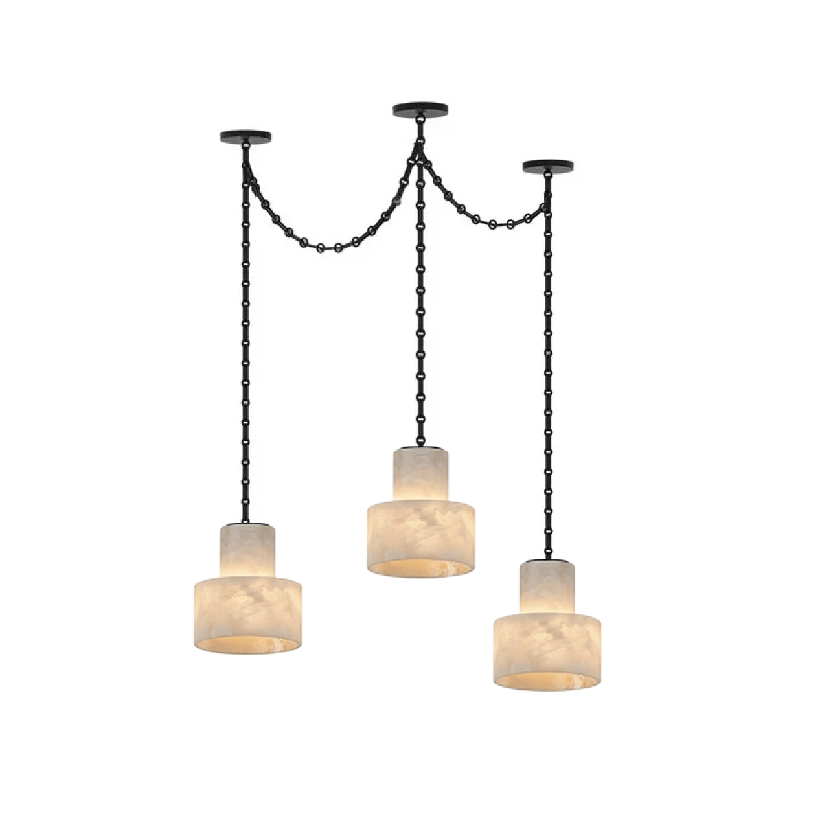 Multi-Tier Chain Drum Pendant Lamp - Adjustable Height, Modern Design