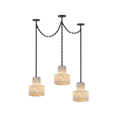 Multi-Tier Chain Drum Pendant Lamp - Adjustable Height, Modern Design