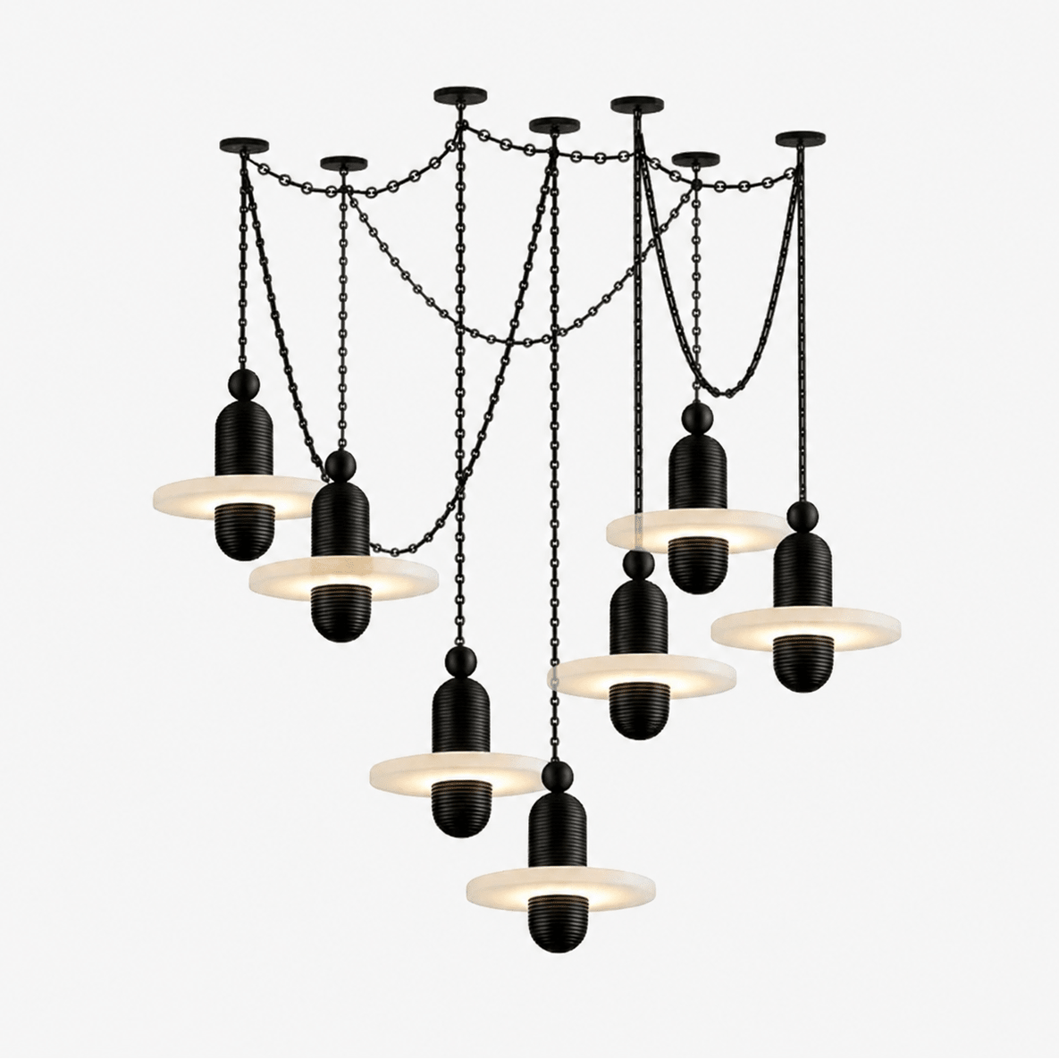 Orbital Drift Chain Chandelier - Modern Design with Adjustable Height