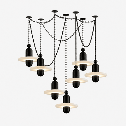 Orbital Drift Chain Chandelier - Modern Design with Adjustable Height