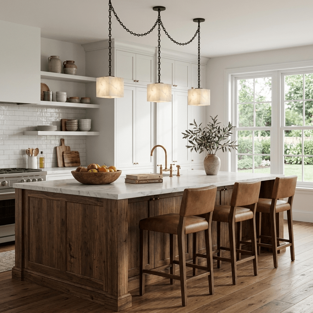 Cascade Chain Cube Chandelier - Modern Design, Adjustable Height, LED