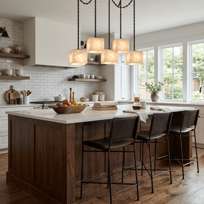 Cascade Chain Cube Chandelier - Modern Design, Adjustable Height, LED