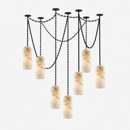 Cascading Chain Capsule Chandelier - Modern Design, Adjustable Height