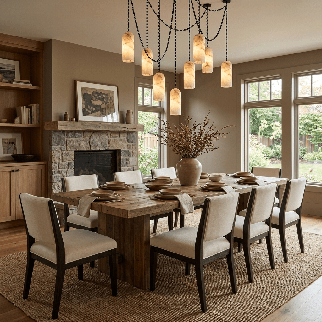 Cascading Chain Capsule Chandelier - Modern Design, Adjustable Height
