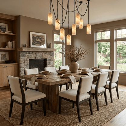 Cascading Chain Capsule Chandelier - Modern Design, Adjustable Height
