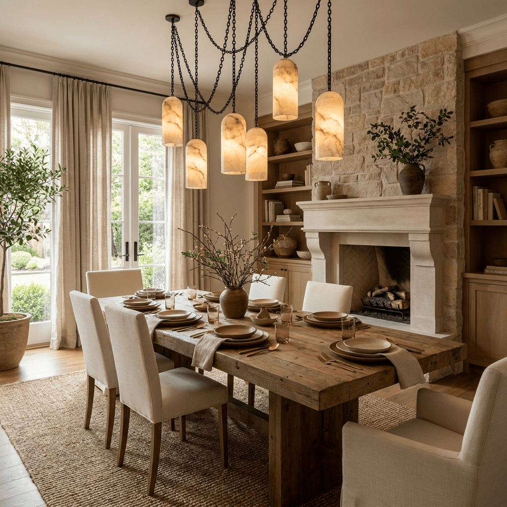Cascading Chain Capsule Chandelier - Modern Design, Adjustable Height