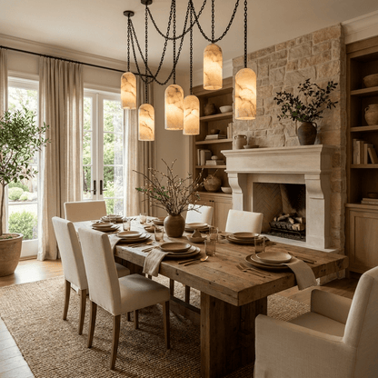 Cascading Chain Capsule Chandelier - Modern Design, Adjustable Height