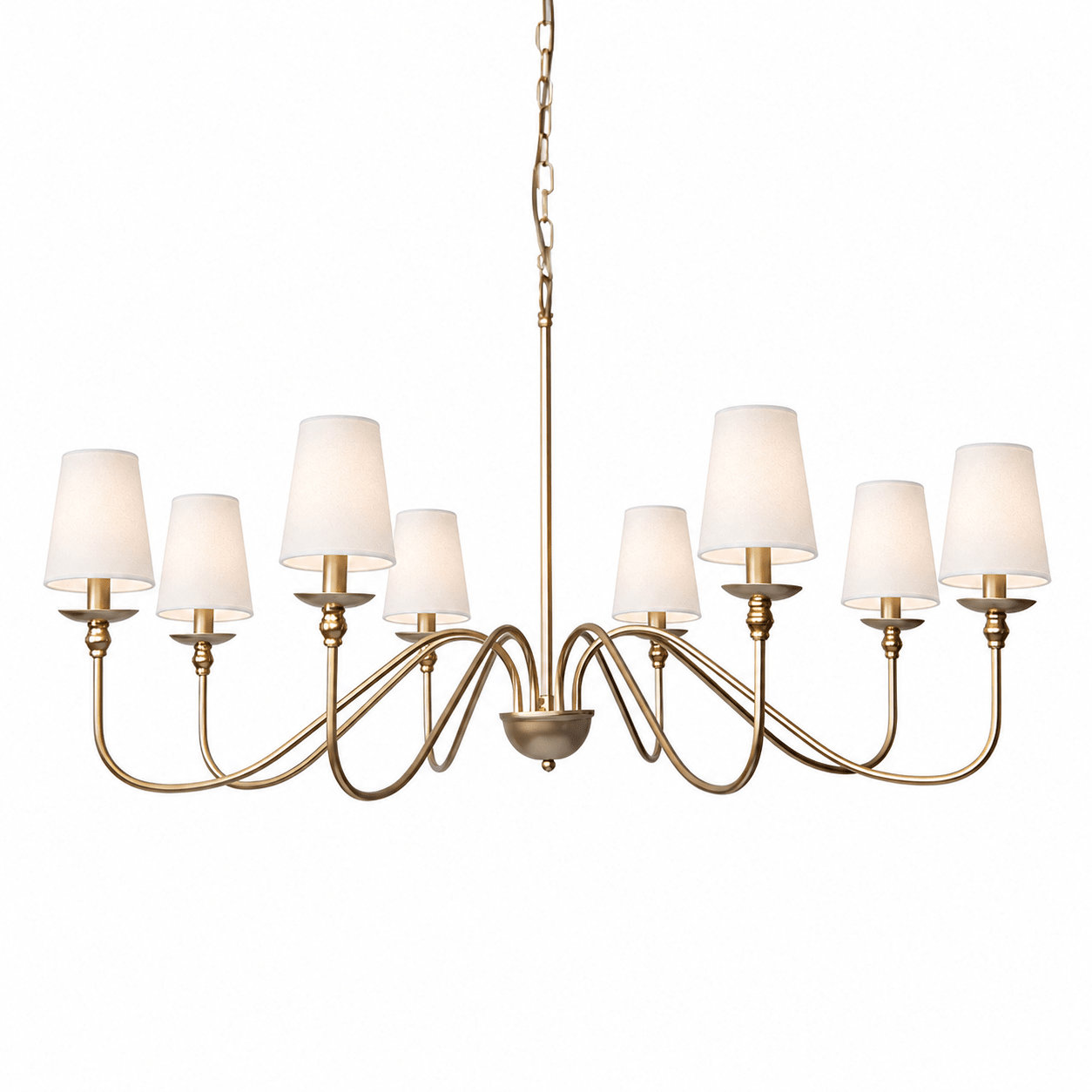 Timeless Gold Candle Chandelier - Elegant Design, Adjustable Height
