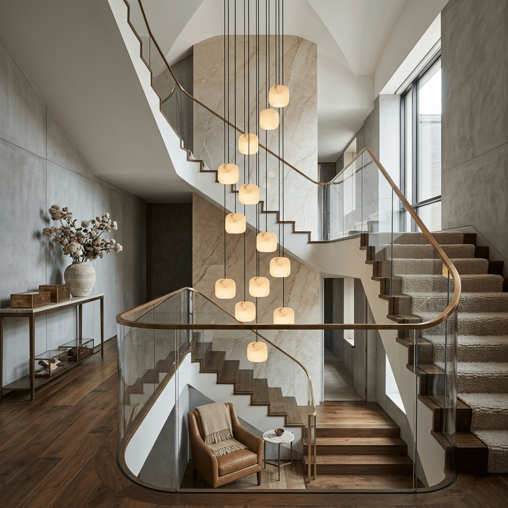 Alabaster Cluster Chandelier - Elegant Design, Adjustable Brightness
