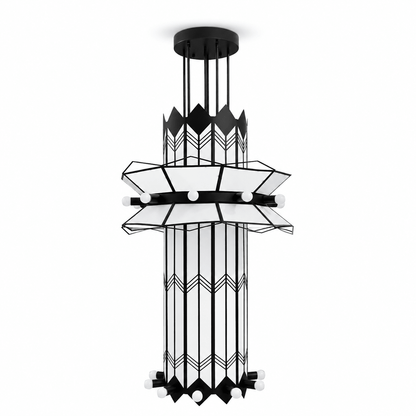 Rayonne Art Deco Pendant Chandelier - Elegant Design with Adjustable H
