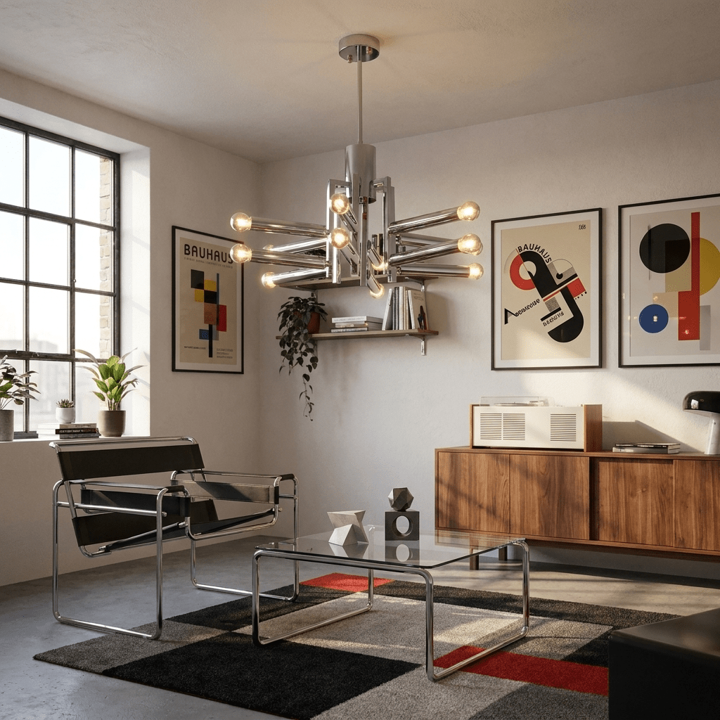 Sputnik Chrome Chandelier - Modern Design with Adjustable Arms & LED C