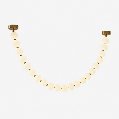 Elegant Pearl Ball Chandelier Necklace - Adjustable Length, Durable De
