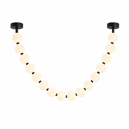 Elegant Pearl Ball Chandelier Necklace - Adjustable Length, Durable De