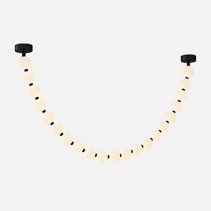 Elegant Pearl Ball Chandelier Necklace - Adjustable Length, Durable De