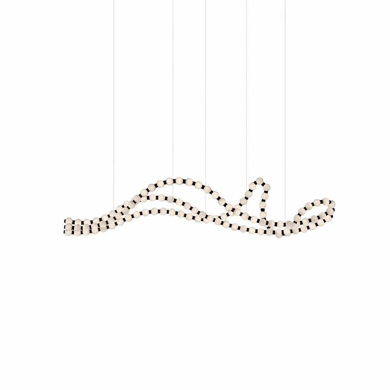Elegant Pearl Ball Chandelier Necklace - Adjustable Length, Durable De