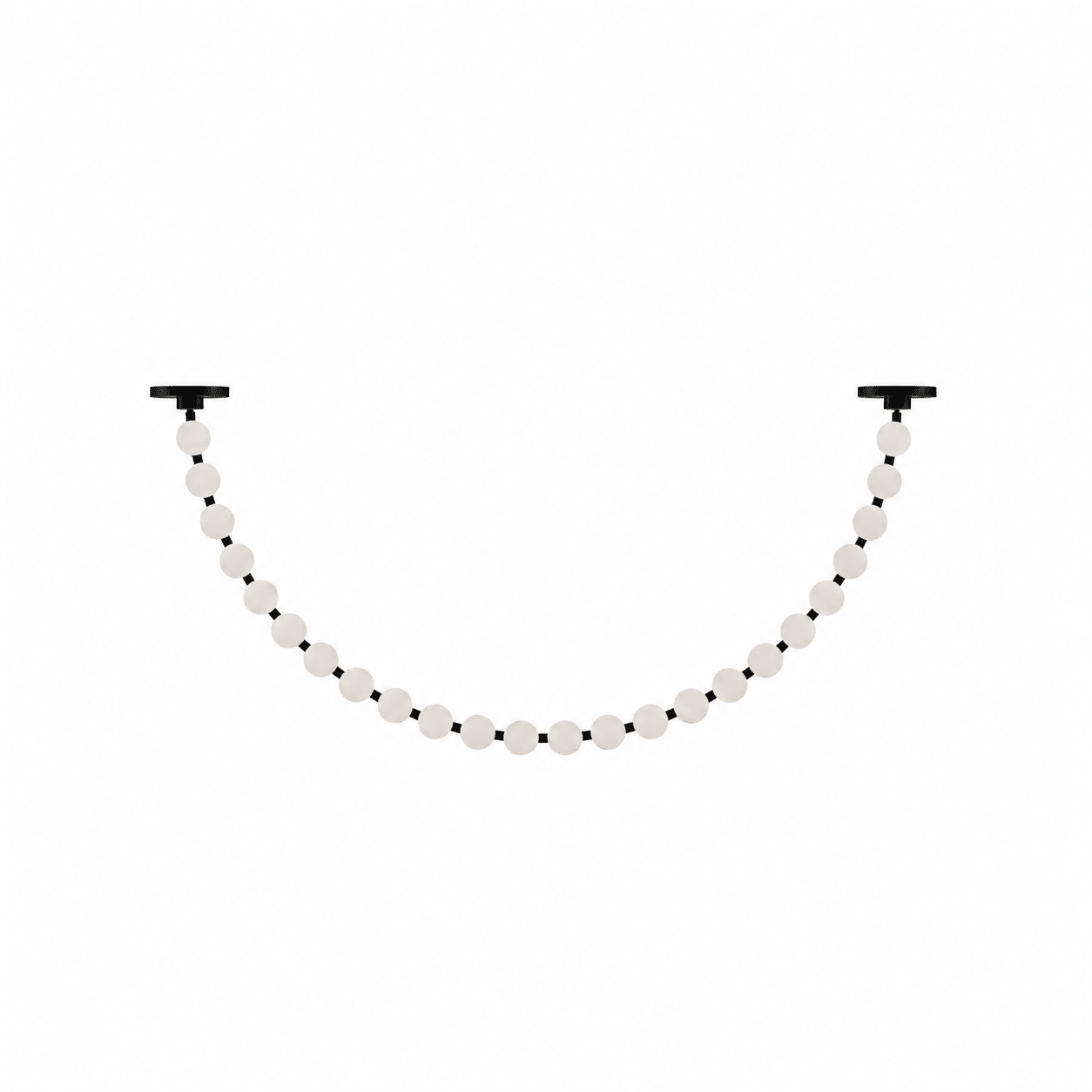 Elegant Pearl Ball Chandelier Necklace - Adjustable Length, Durable De
