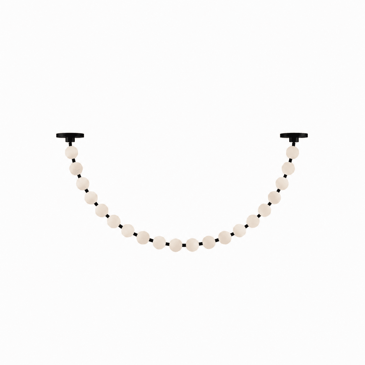 Elegant Pearl Ball Chandelier Necklace - Adjustable Length, Durable De