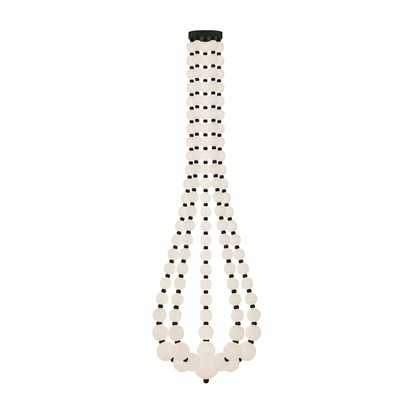 Elegant Pearl Ball Chandelier Necklace - Adjustable Length, Durable De