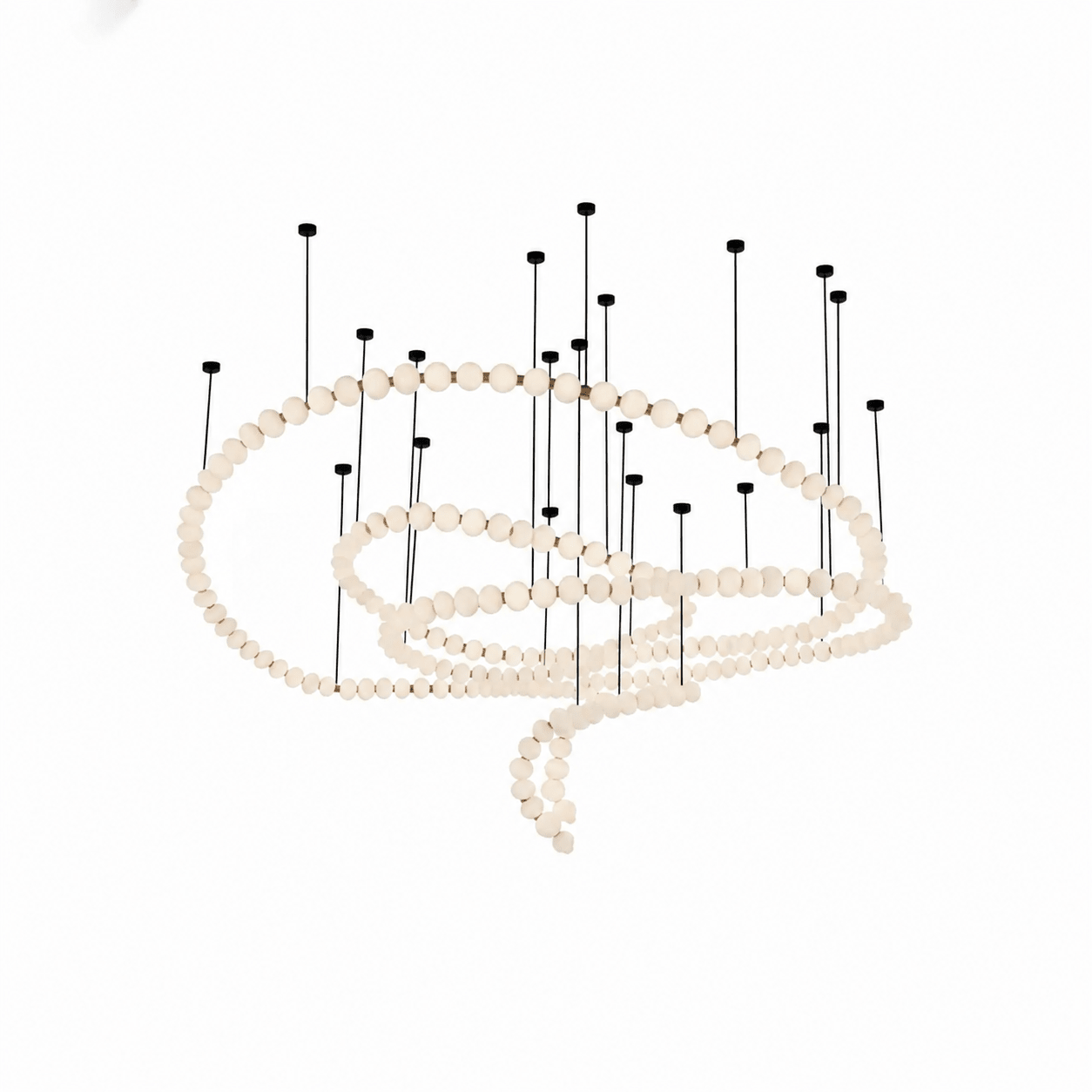 Elegant Pearl Ball Chandelier Necklace - Adjustable Length, Durable De
