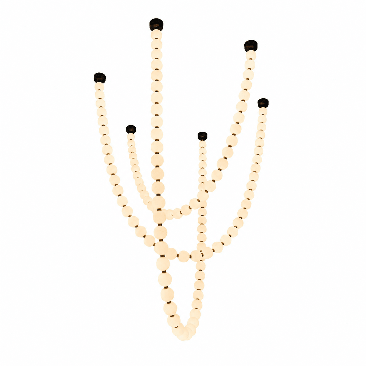 Elegant Pearl Ball Chandelier Necklace - Adjustable Length, Durable De