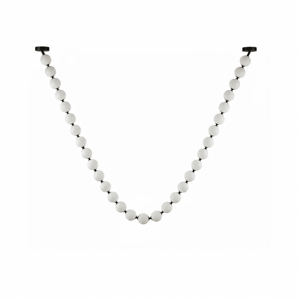 Elegant Pearl Ball Chandelier Necklace - Adjustable Length, Durable De