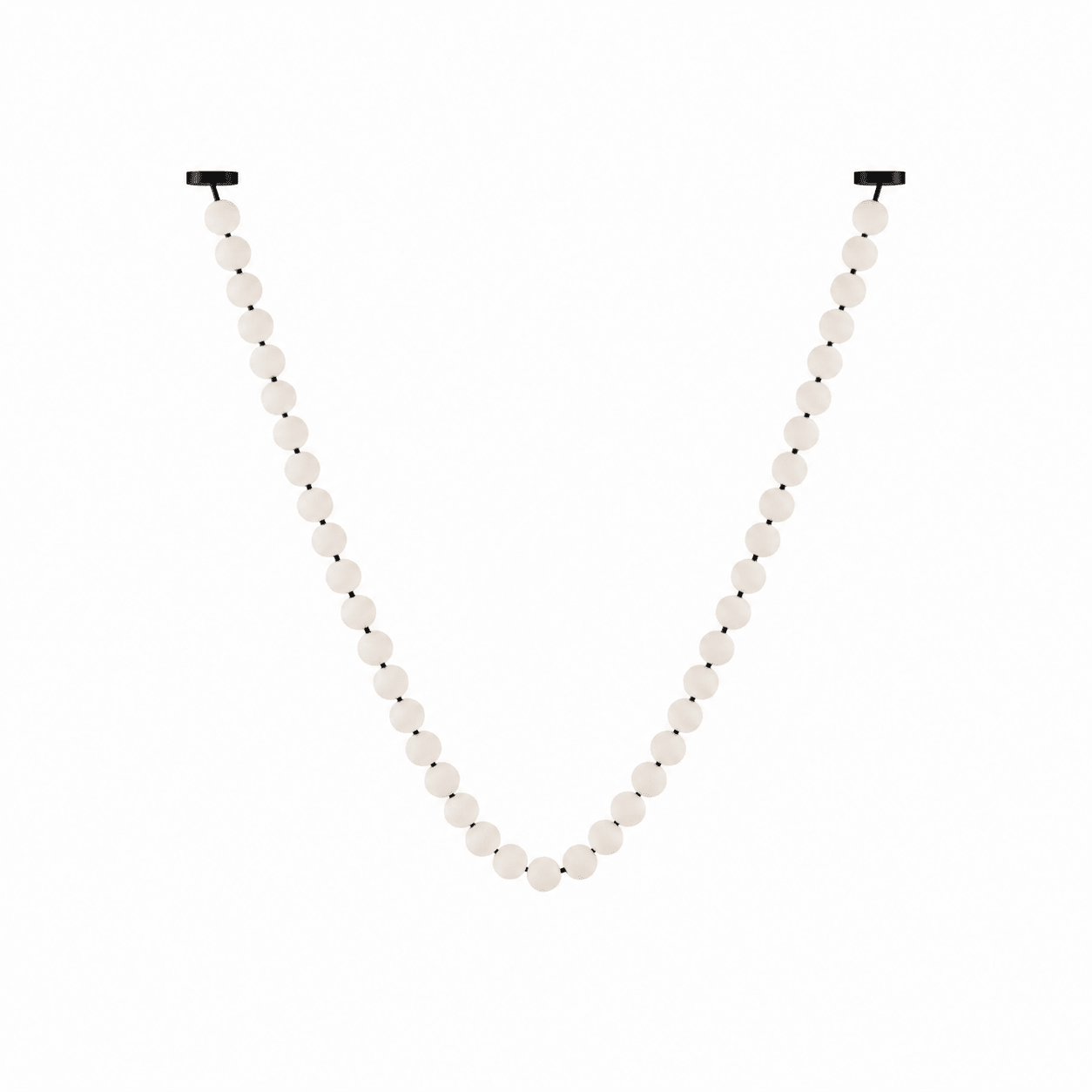 Elegant Pearl Ball Chandelier Necklace - Adjustable Length, Durable De