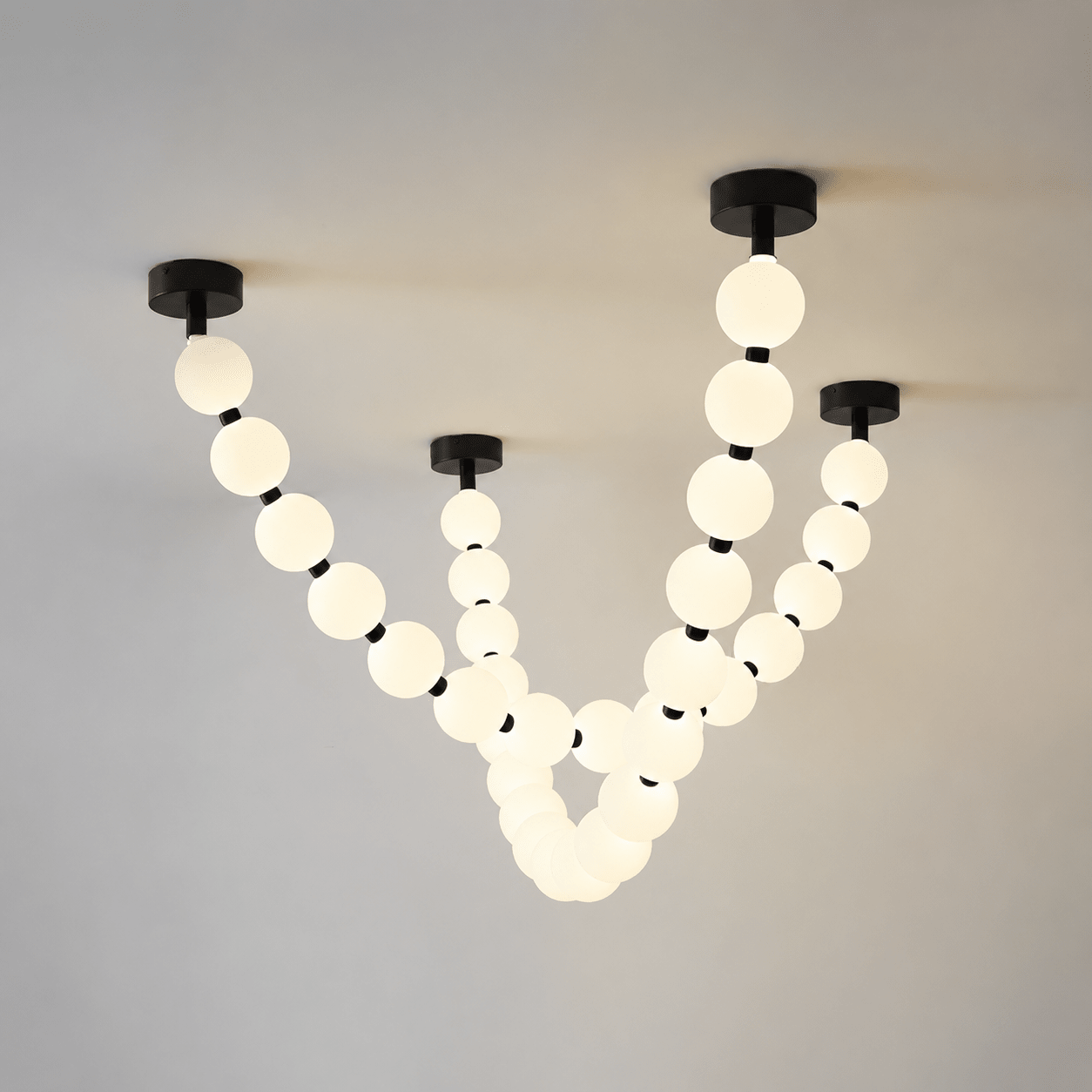 Elegant Pearl Ball Chandelier Necklace - Adjustable Length, Durable De