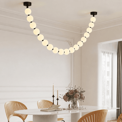 Elegant Pearl Ball Chandelier Necklace - Adjustable Length, Durable De
