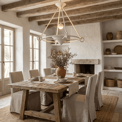 Elegant Sculptural Plaster Chandelier with Adjustable Lighting & Moder
