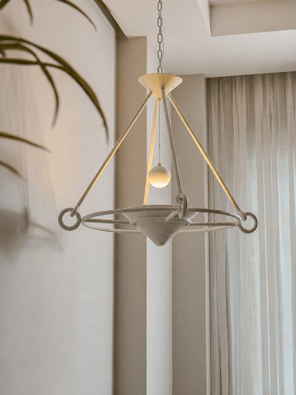 Elegant Sculptural Plaster Chandelier with Adjustable Lighting & Moder