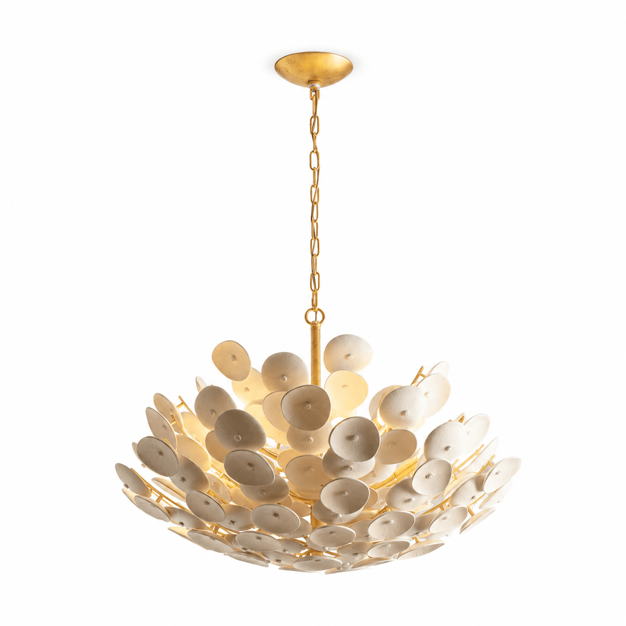 Coconut Disc Chandelier - Eco-Friendly Design with Adjustable Height