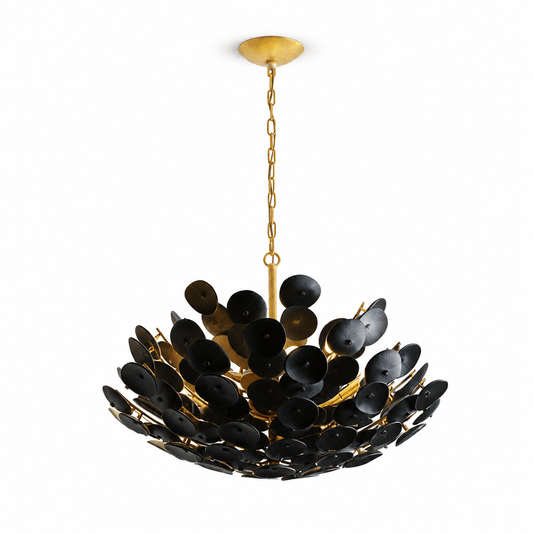 Coconut Disc Chandelier - Eco-Friendly Design with Adjustable Height