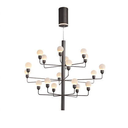 Raggiera Tiered Alabaster Globe Chandelier with Adjustable Height & So