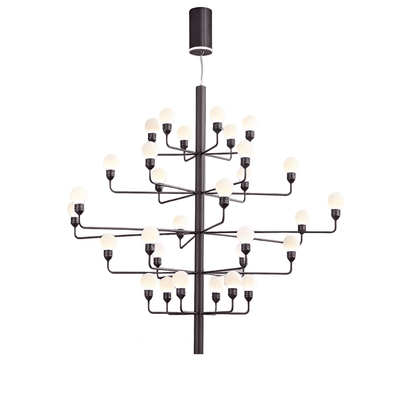 Raggiera Tiered Alabaster Globe Chandelier with Adjustable Height & So