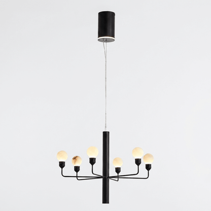Raggiera Tiered Alabaster Globe Chandelier with Adjustable Height & So