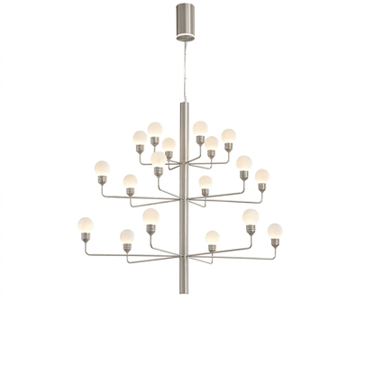 Raggiera Tiered Alabaster Globe Chandelier with Adjustable Height & So