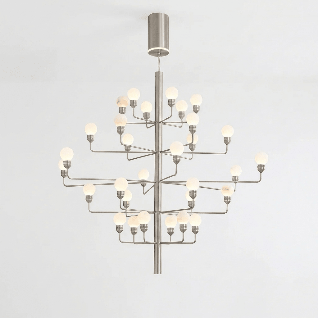 Raggiera Tiered Alabaster Globe Chandelier with Adjustable Height & So