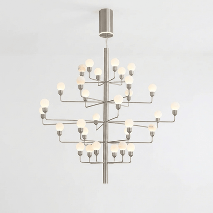 Raggiera Tiered Alabaster Globe Chandelier with Adjustable Height & So