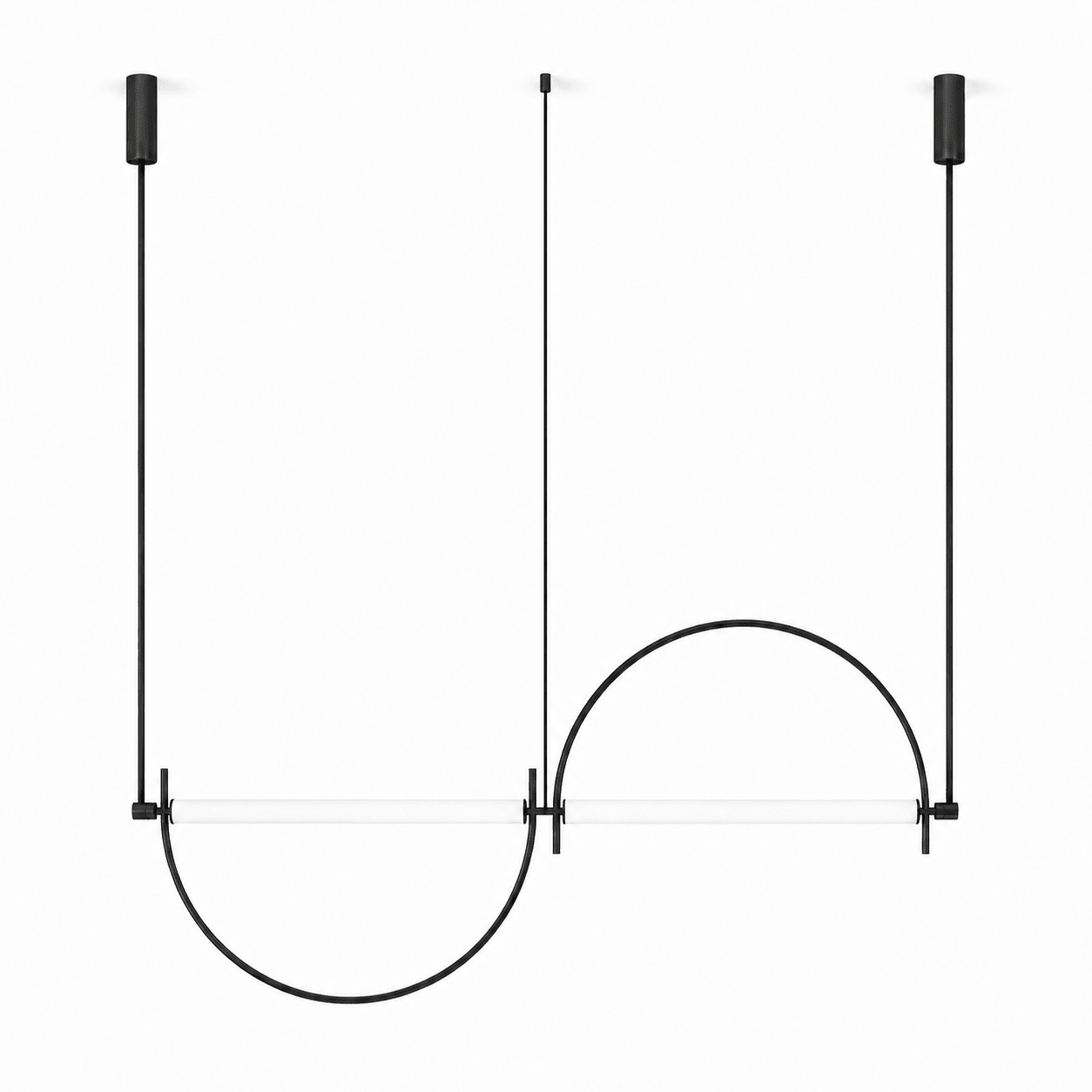Arched Linear LED Chandelier with Dimmable Lights and Adjustable Heigh