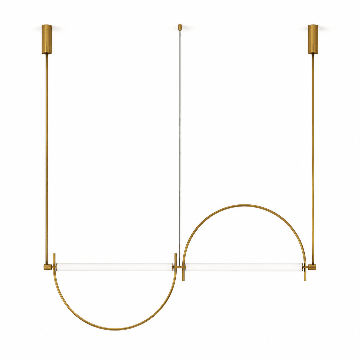 Arched Linear LED Chandelier with Dimmable Lights and Adjustable Heigh