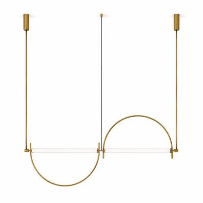 Arched Linear LED Chandelier with Dimmable Lights and Adjustable Heigh