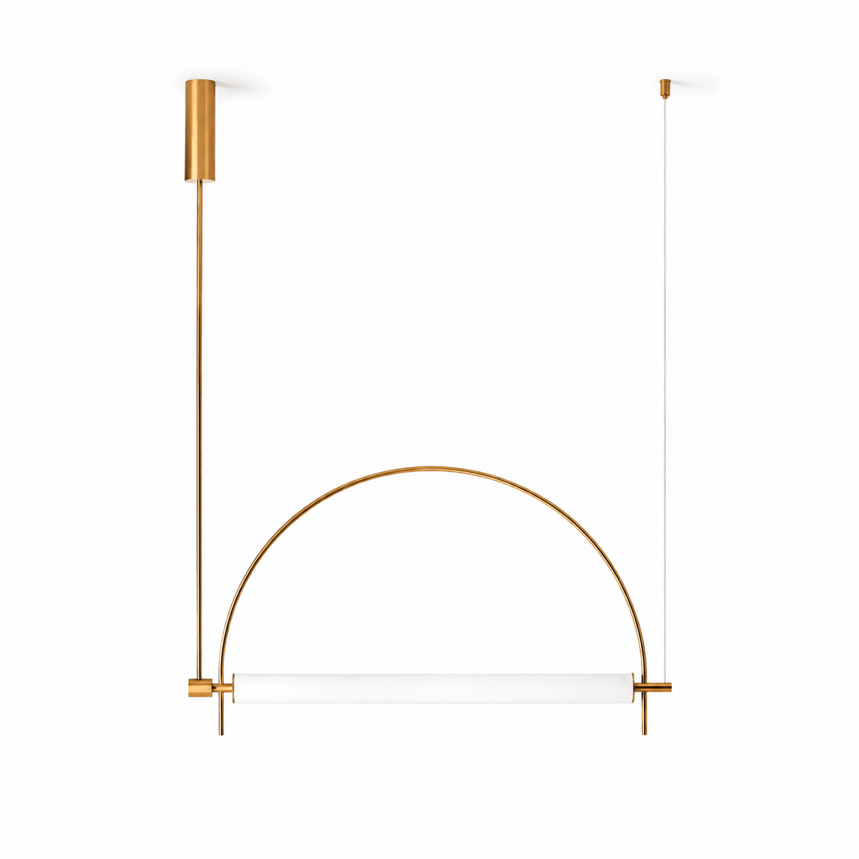 Arched Linear LED Chandelier with Dimmable Lights and Adjustable Heigh