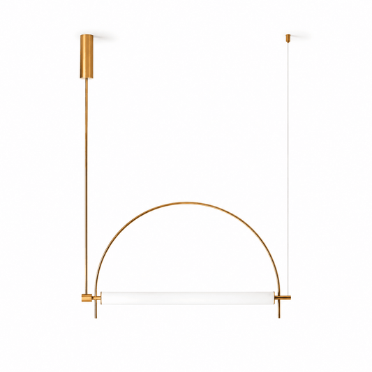 Arched Linear LED Chandelier with Dimmable Lights and Adjustable Heigh