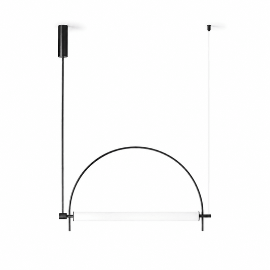 Arched Linear LED Chandelier with Dimmable Lights and Adjustable Heigh