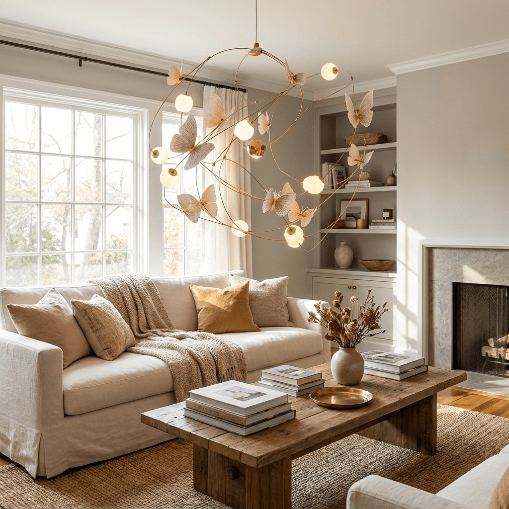 Flutter Orbit Butterfly Chandelier - Elegant Design, Adjustable Bright