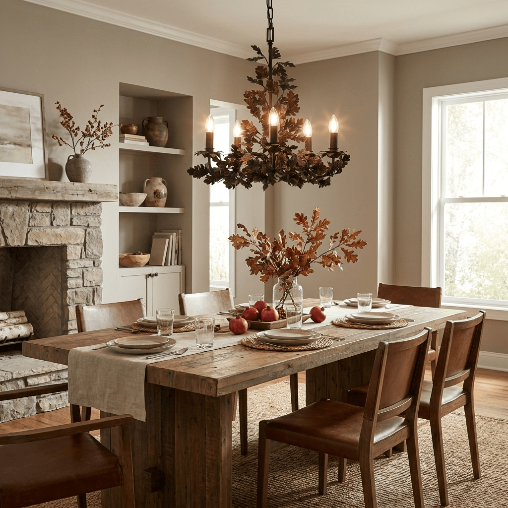 Thicket Oak Leaf Chandelier - Elegant Design with Adjustable Height &