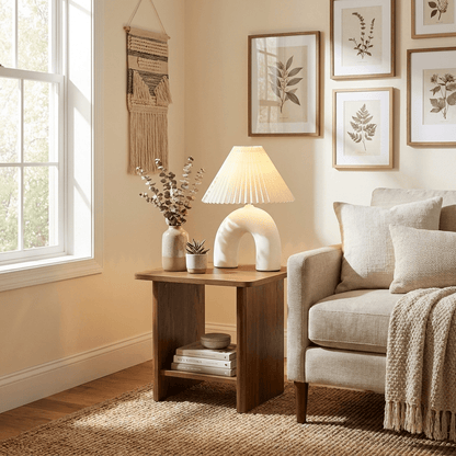 Arched Pleated Table Lamp with Adjustable Brightness and Elegant Desig