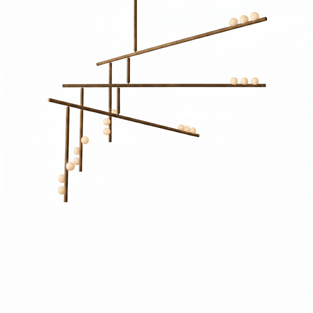Elegant Brass Glass Drop Chandelier with Adjustable Height & LED Compa