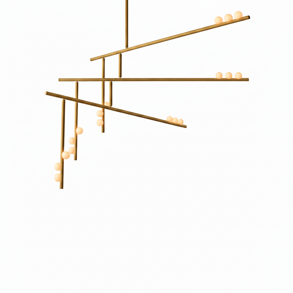 Elegant Brass Glass Drop Chandelier with Adjustable Height & LED Compa